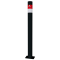 Barrier post | Black - Line |  76 mm | stationary | to be fixed by plugs | with base plate 100 x 150 mm